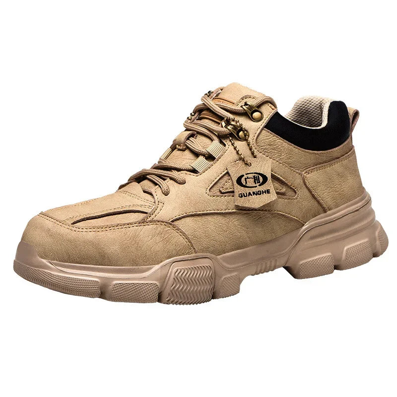 Zapatillas de trabajo con punta de acero para hombre, zapatos de seguridad, botas de trabajo a prueba de perforaciones, calzado Indestructible de moda