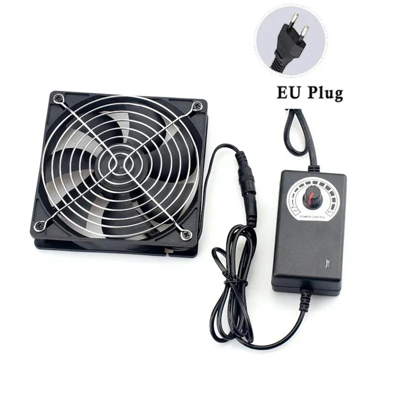 Ventilador de refrigeración con controlador, 120mm, 3000RPM, 12cm, 12V, 220V, Btc, máquina, chasis, estación de trabajo, radiador de gabinete, ventilador de servidor