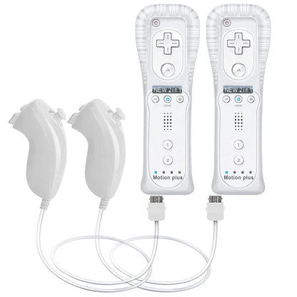 Un par de mandos a distancia con controlador Nunchuck para juegos Wii Control para consola Wii Gamepad inalámbrico con Motion Plus