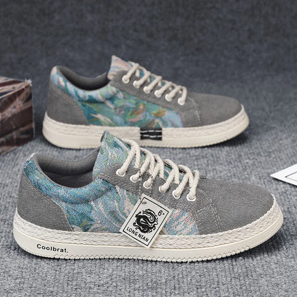 Zapatos de lona para hombre, zapatillas deportivas versátiles de tendencia de verano, informales, 2024