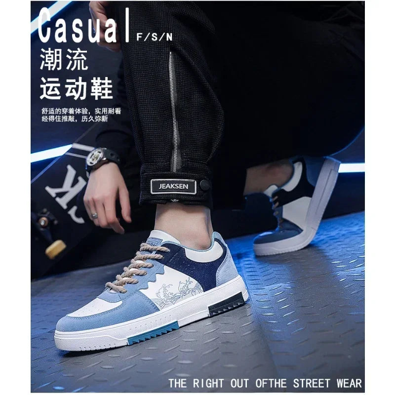 Zapatillas de deporte para Hombre, zapatos planos para estudiantes, Zapatillas transpirables con cordones a la moda, Zapatillas cómodas para Hombre, zapatos para correr, Zapatillas para Hombre