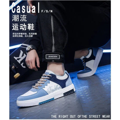 Zapatillas de deporte para Hombre, zapatos planos para estudiantes, Zapatillas transpirables con cordones a la moda, Zapatillas cómodas para Hombre, zapatos para correr, Zapatillas para Hombre