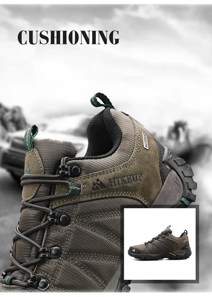 HIKEUP-zapatos de senderismo antideslizantes para hombre, calzado transpirable para exteriores, resistente a salpicaduras, para escalada, turismo, montaña