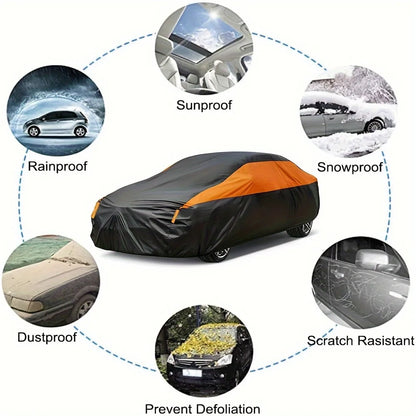 Cubiertas de coche impermeables para exteriores, protección contra el sol, la lluvia y la nieve, cubierta UV para coche, cubiertas protectoras completas universales para SUV/sedán 190T