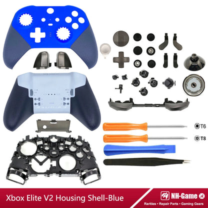 Kit de carcasa de repuesto para controlador Xbox Elite Series 2, funda frontal trasera LB RB, empuñaduras de botón de parachoques, bolsa de transporte