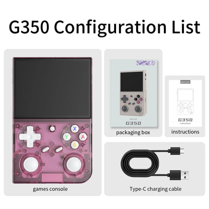 BATLEXP AMPOWN G350 reproductores de juegos portátiles 3,5 pulgadas IPS consola portátil Retro Consolas de videojuegos 3200mAh Linux Mini WIFI C2C