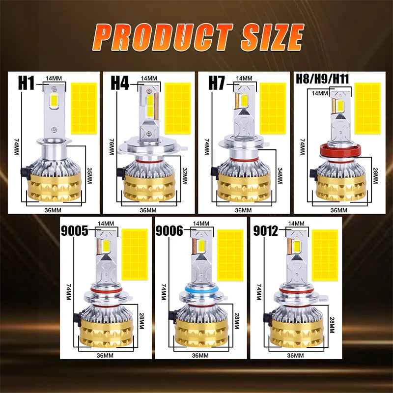 2700W H1 faro LED 3500000LM Led Canbus lámparas de coche H4 H7 H11 H8 9005 9006 HB3 HB4 9012 HIR2 luces antiniebla luz de coche 2 tubos de cobre