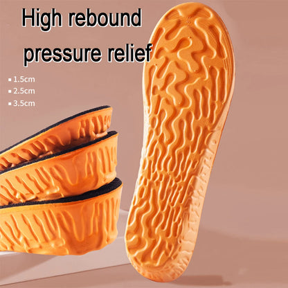 Plantillas deportivas invisibles para aumentar la altura de 1,5-3,5 cm, zapatos de espuma viscoelástica EVA naranja, almohadilla para suela, transpirable, cómoda para el cuidado de los pies de los hombres