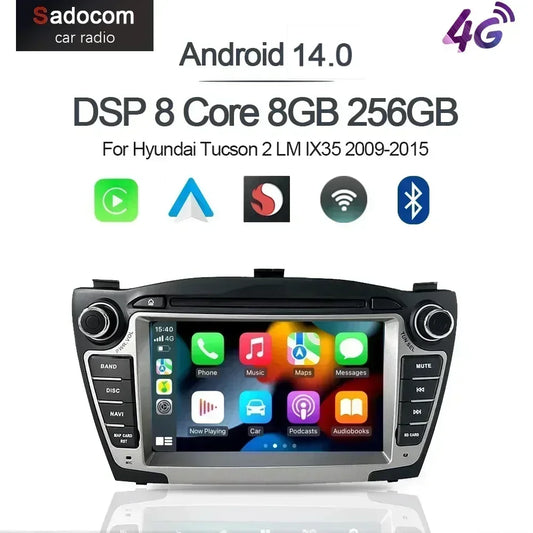 7 "Carplay DSP IPS Android 13,0 8GB + 128GB 8 núcleos reproductor Multimedia GPS Radio Wifi para Hyundai Tucson 2 LM IX35 2009-2015