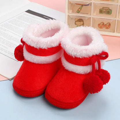 Botas cálidas de invierno para recién nacidos, zapatos de bebé, zapatillas de deporte para niños y niñas, zapatos planos de fondo suave para niños, botas de nieve cálidas de 0 a 18M