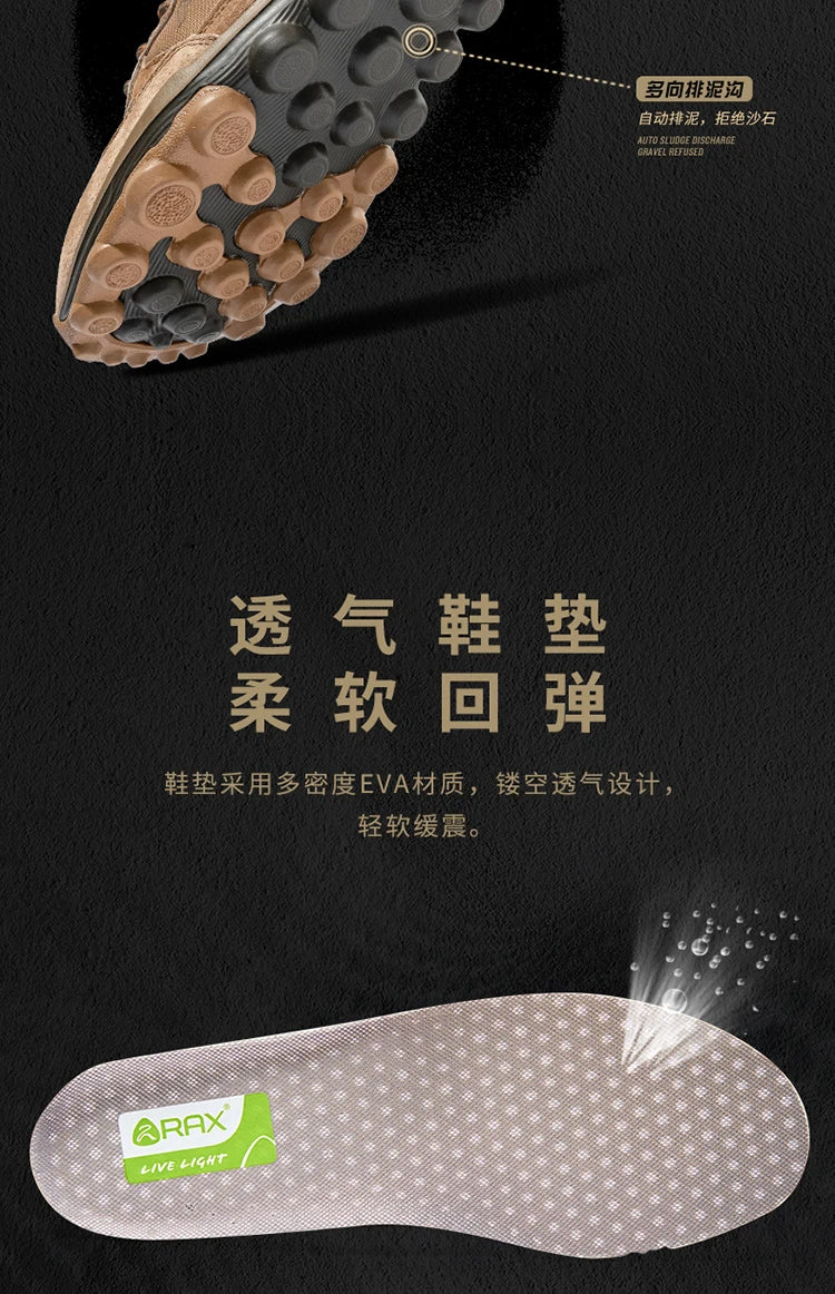 RAX-Zapatillas deportivas para hombre y mujer, calzado ligero y transpirable, suela exterior de goma Natural, antideslizante, malla de aire