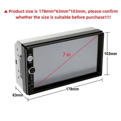 Podofo 2 din Radio de coche 7 "HD Autoradio reproductor Multimedia 2DIN pantalla táctil Auto audio estéreo de coche MP5 Bluetooth USB TF FM cámara