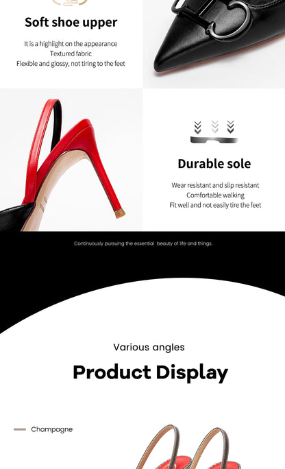 CHCH Tacones altos para mujer 2025 Punta afilada Destiny Punta cerrada Tacones de tiras Zapatos de vestir de fiesta nupcial de boda sexy 9 cm