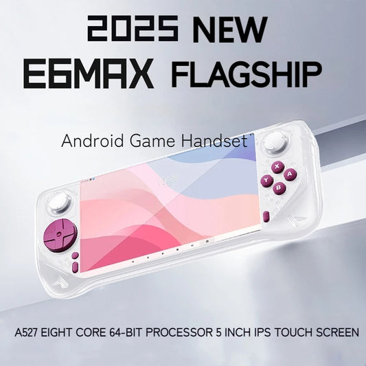 2025 E6MAX Android prácticos jugadores de juegos portátiles pantalla táctil de 8 núcleos y 64 bits 4 + 32GB Retro nostálgico máquina de juego de pantalla de 5 pulgadas