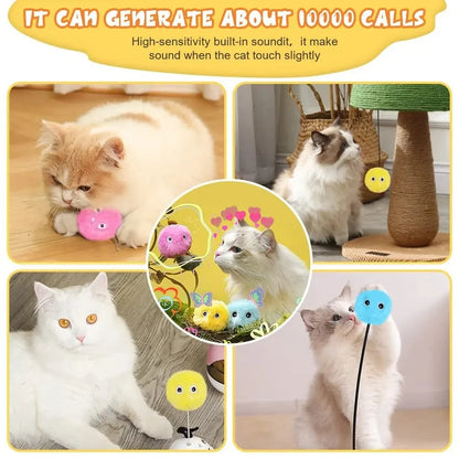 Juguete automático para gatos con sonidos de ladridos aleatorios, pelota de peluche interactiva para aliviar el aburrimiento y hacer ejercicio, regalo eléctrico para mascotas