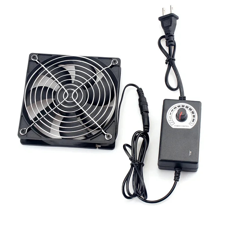 Ventilador de refrigeración con controlador, 120mm, 3000RPM, 12cm, 12V, 220V, Btc, máquina, chasis, estación de trabajo, radiador de gabinete, ventilador de servidor