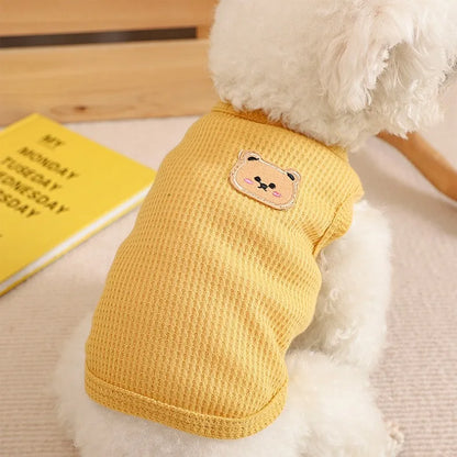 Chaleco para perros, ropa para gatos, cuatro colores de tela de poliéster, transpirable, resistente al sudor, fácil de limpiar, visualización divertida