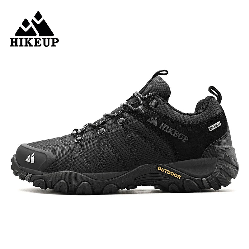 HIKEUP-zapatos de senderismo antideslizantes para hombre, calzado transpirable para exteriores, resistente a salpicaduras, para escalada, turismo, montaña