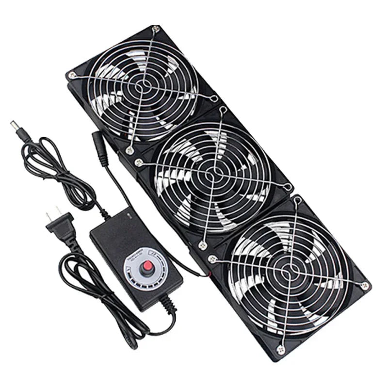Ventilador de refrigeración con controlador, 120mm, 3000RPM, 12cm, 12V, 220V, Btc, máquina, chasis, estación de trabajo, radiador de gabinete, ventilador de servidor
