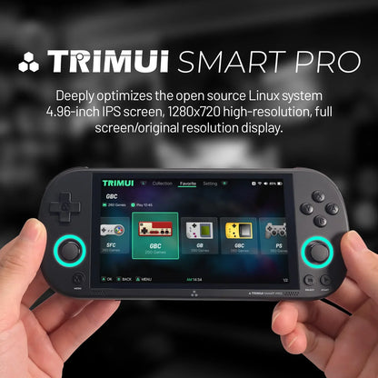 Trimui Smart Pro consola de juegos portátil pantalla IPS de 4,96 pulgadas sistema Linux Joystick iluminación RGB Smartpro reproductor de videojuegos Retro regalo