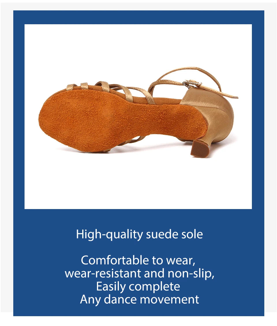 Zapatos de baile latino con suelas de gamuza para mujer, zapatos de baile de Tango Indood, tacones cubanos, tacón alto para fiesta, zapatos de baile de salón, venta al por mayor