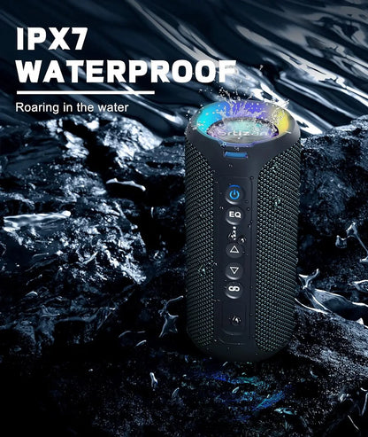 Altavoces Bluetooth Ortizan 40W altavoz inalámbrico portátil para exteriores con graves mejorados 30 horas IP7 altavoz de ducha impermeable Bluetooth 5,3