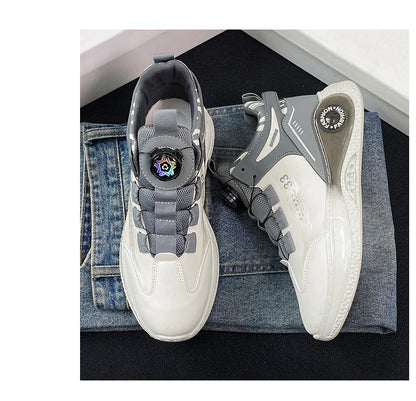 Zapatillas de deporte para hombre con hebilla giratoria, cómodas, antideslizantes, con cordones, duraderas, para actividades al aire libre