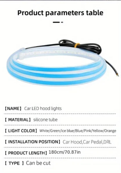 Luz LED de conducción diurna para arranque de capó de coche, luces decorativas para puerta, DRL, guía para capó de motor, lámpara ambiental decorativa de 12V