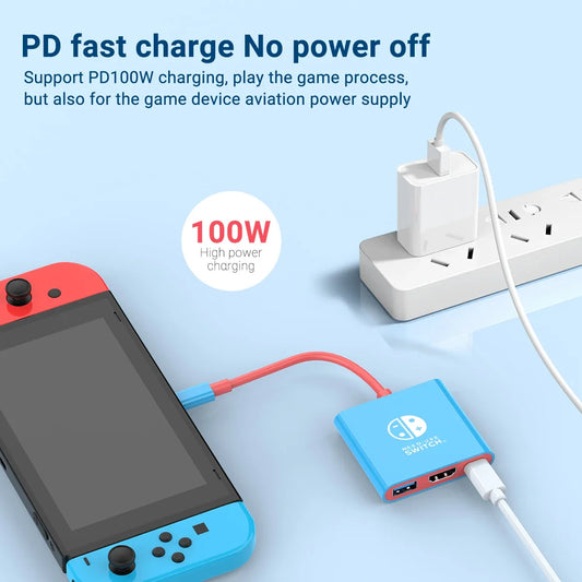 Estación de acoplamiento portátil Nintendo Switch TIPO C Hub con HDMI USB 3 0 Perfecto para viajes Juegos Diseño compacto Fácil configuración