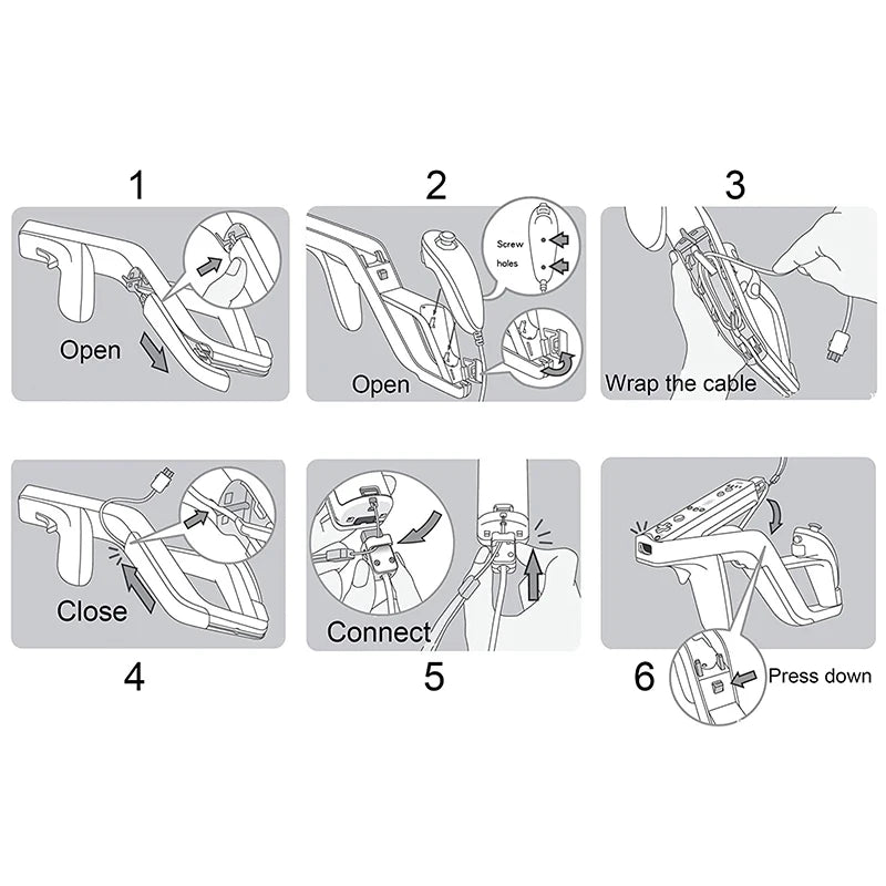 1 Uds. Pistola Zapper para Wii control remoto derecho izquierdo wii Zapper Gun accesorios de juego