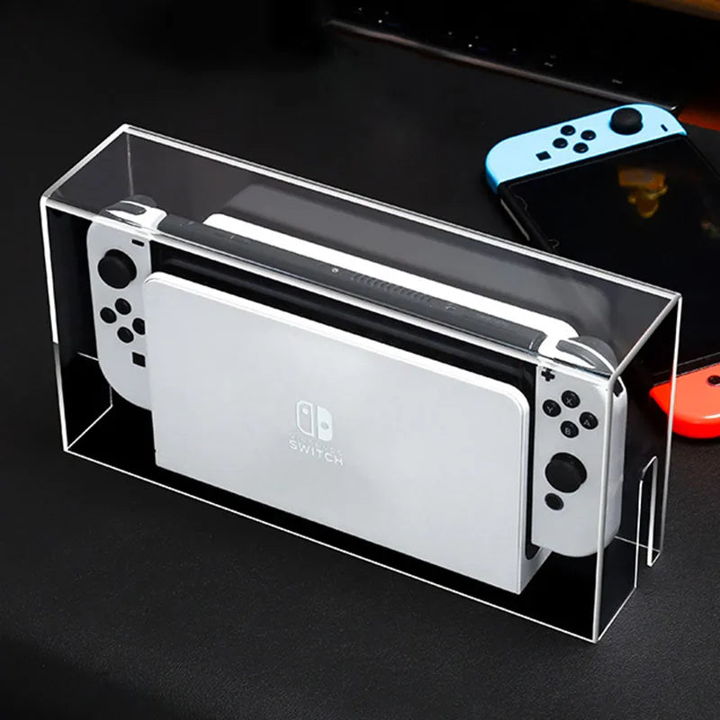 Caja de exhibición, cubierta antipolvo para Nintendo Switch NS, consola de juegos, funda protectora, cubiertas duras acrílicas, accesorios Oled para interruptor