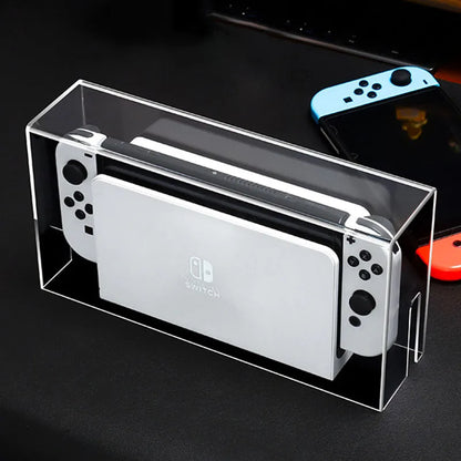Caja de exhibición, cubierta antipolvo para Nintendo Switch NS, consola de juegos, funda protectora, cubiertas duras acrílicas, accesorios Oled para interruptor