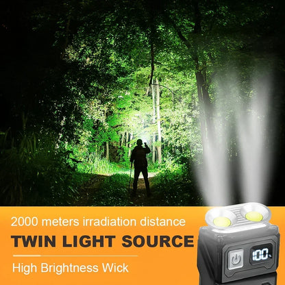 MINI linterna LED recargable por USB, linterna portátil con imán trasero, linterna de Camping superbrillante, luz de emergencia COB lateral