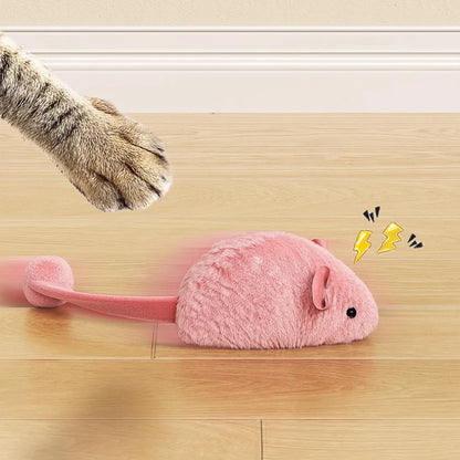 Ratón de peluche interactivo para gatos, juguetes de simulación de ratones, gatitos, juguetes de peluche de autojuego, juguete para masticar para gatos de interior