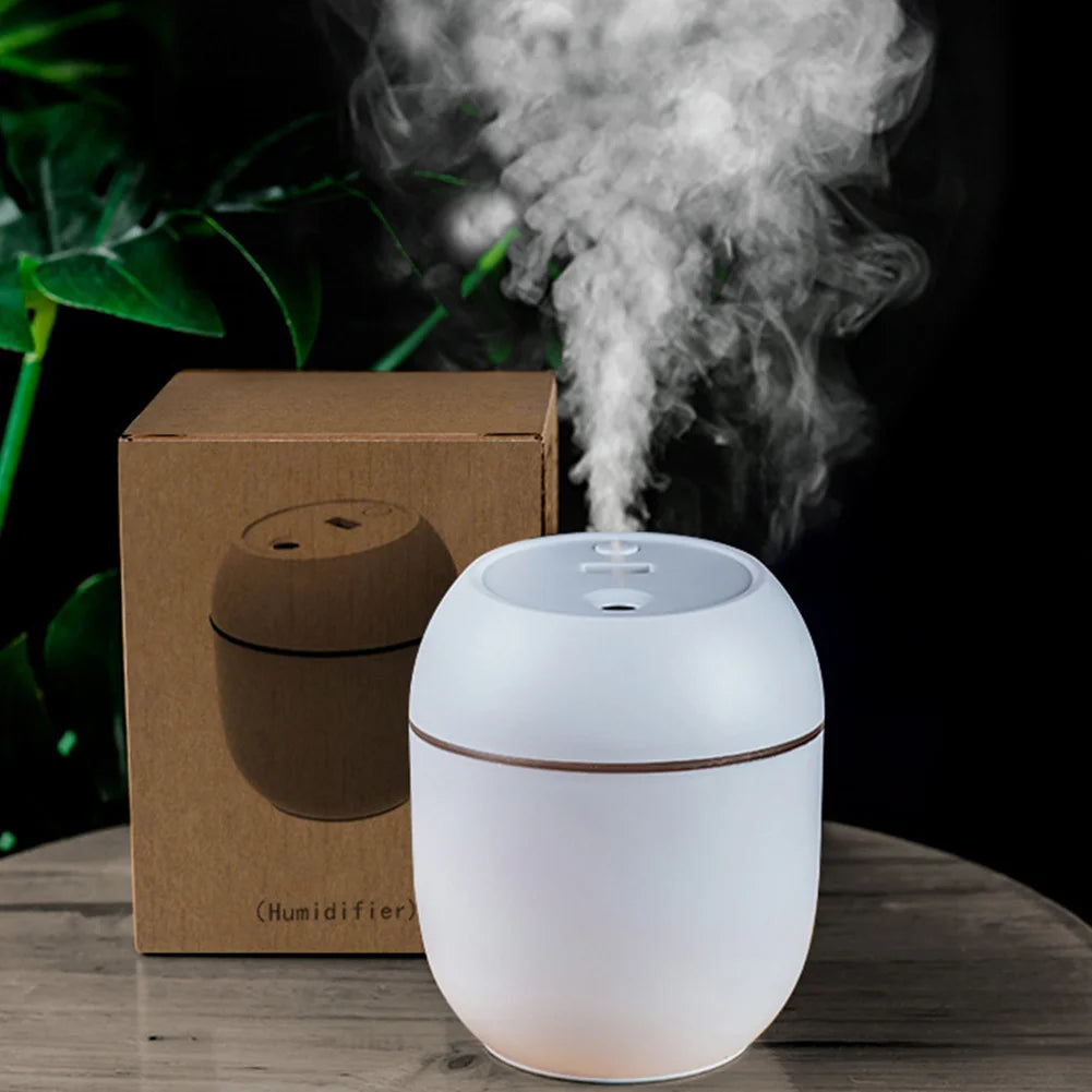 Mini humidificador de aire USB, difusor de aceites esenciales para el hogar y el coche, generador de niebla silencioso ultrasónico con lámpara LED de Color