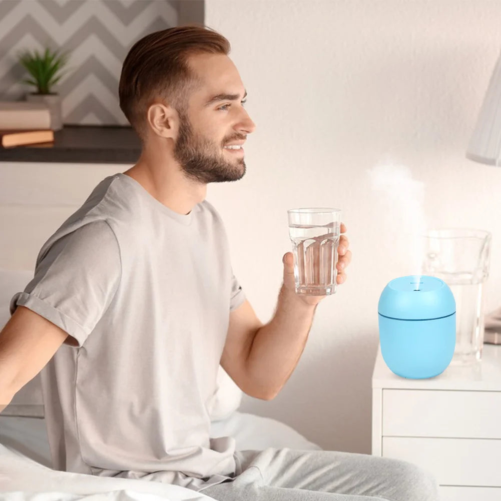 Mini humidificador de aire USB, difusor de aceites esenciales para el hogar y el coche, generador de niebla silencioso ultrasónico con lámpara LED de Color