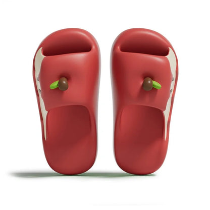 Zapatillas de manzanas Ins, novedad, zapatos divertidos de verano para mujer, 45 zapatillas de EVA inodoro para mujer, chanclas de frutas para mujer, zapatilla de playa para el hogar