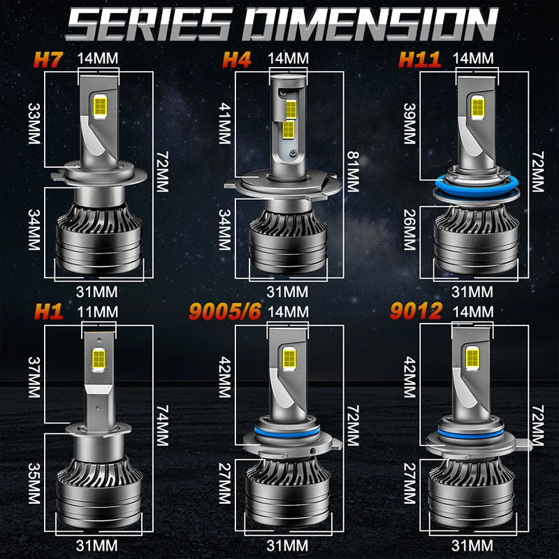 Dualvision H7 H4 bombilla LED para faros de coche Canbus H8 H9 H11 H1 9005 HB3 9006 HB4 9012 HIR2 lámpara antiniebla automática 6000K 7535 luces de Chip CSP