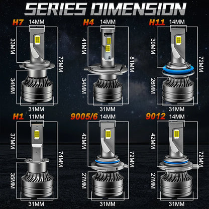 Dualvision H7 H4 bombilla LED para faros de coche Canbus H8 H9 H11 H1 9005 HB3 9006 HB4 9012 HIR2 lámpara antiniebla automática 6000K 7535 luces de Chip CSP
