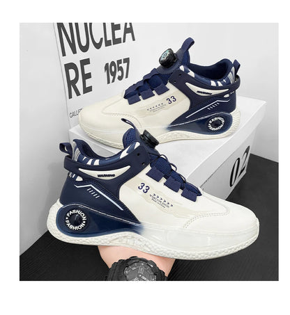 Zapatillas de deporte para hombre con hebilla giratoria, cómodas, antideslizantes, con cordones, duraderas, para actividades al aire libre