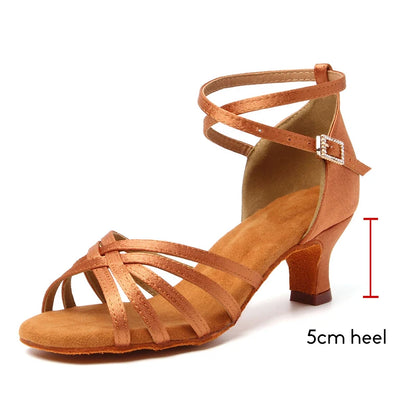 Zapatos de baile latino con suelas de gamuza para mujer, zapatos de baile de Tango Indood, tacones cubanos, tacón alto para fiesta, zapatos de baile de salón, venta al por mayor