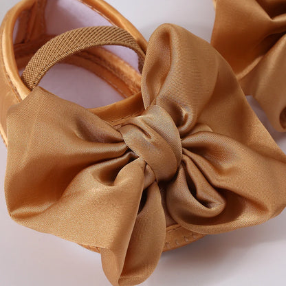 1 Juego de zapatos antideslizantes con lazo grande para bebé, diadema para recién nacido, zapatos para antes de caminar, calcetines de suelo sólidos, calcetines para niñas y niños, tocados