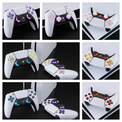 EXtremeRate 7 colores 9 modos iluminados Dpad Thumbsticks Share Home Face Buttons para controlador ps5 BDM-030 y BDM-040 y BDM-050