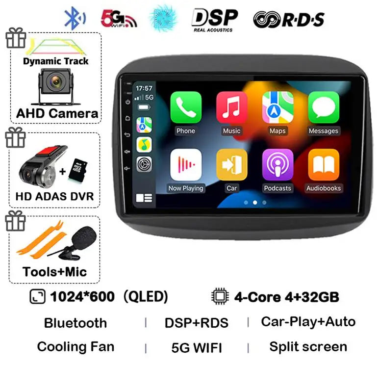 Android15 QLED para Fiat Mobi 2016 2017 2018 -2022 Radio de coche reproductor de vídeo Multimedia navegación GPS estéreo Carplay 4G WIFI sin DVD