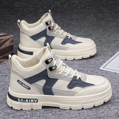 2024 nuevo modelo de zapatos de invierno para hombres, además de zapatillas de deporte gruesas y cálidas de terciopelo para nieve fría, zapatos deportivos informales blancos que combinan con todo para hombres