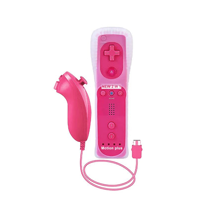 Un par de mandos a distancia con controlador Nunchuck para juegos Wii Control para consola Wii Gamepad inalámbrico con Motion Plus