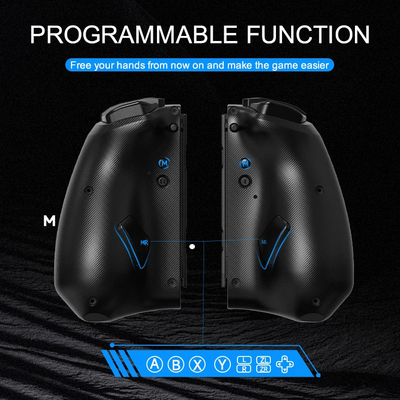 LinYuvo KS42 Joy-pad inalámbrico con luz de meteoros con luces RGB de 8 colores para interruptor/Lite/OLED, con programable, Turbo y vibración