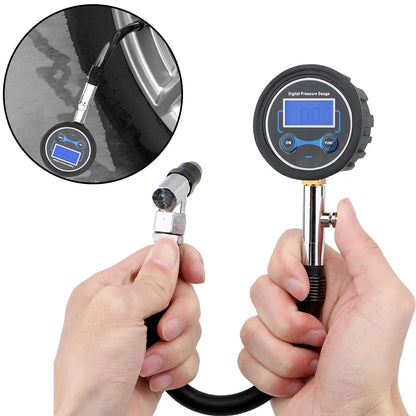 Probador de neumáticos Digital con pantalla LCD, herramientas de reparación de neumáticos, medidor de presión de neumáticos automático para coche, camión, vehículo, motocicleta, alta precisión