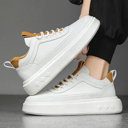 Zapatillas blancas de primavera y otoño para hombre, zapatillas deportivas ligeras para correr, zapatos informales para correr al aire libre, calzado de cesta