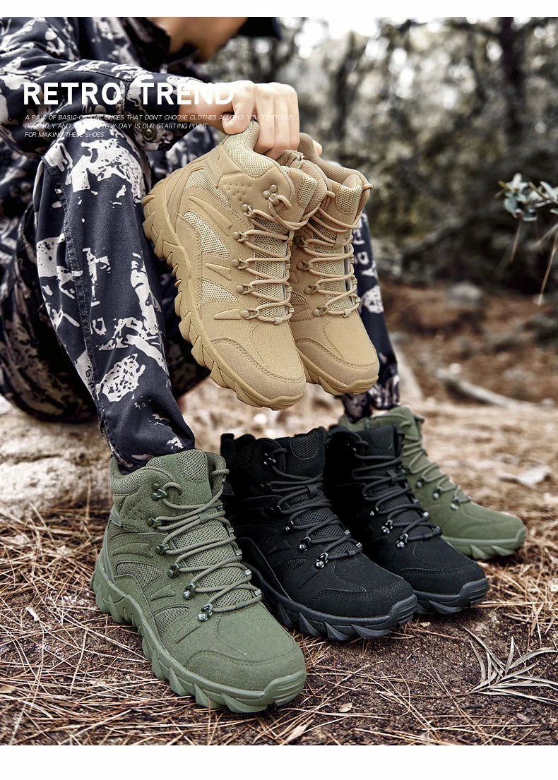 Botas de entrenamiento de combate tácticas mejoradas para hombre, zapatos de senderismo de respuesta rápida antidesgaste para acampar al aire libre, zapatillas de pesca y caza para hombre